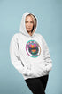 Featuring a stunning lake scene with a vibrant sunset, this hoodie captures the beauty of Lake of the Woods in Ontario, where tranquil waters meet the warm glow of a setting sun.